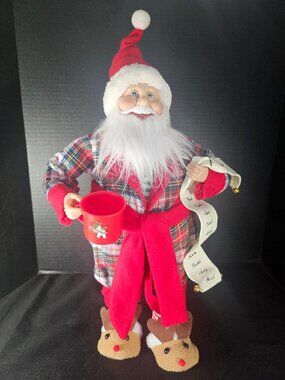 Enchanted Forest 18 Inch Jolly Jammies Santa Claus Tabletop Figure